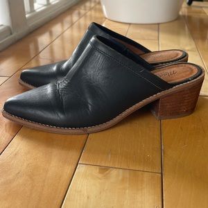 Madewell Black Leather Mule